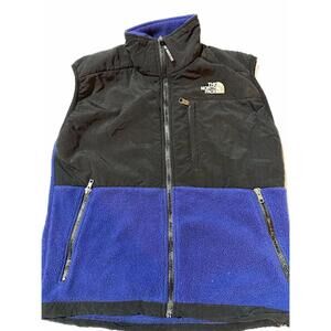 The North Face Fleece Lined Insulated Zip Vest Blue Black